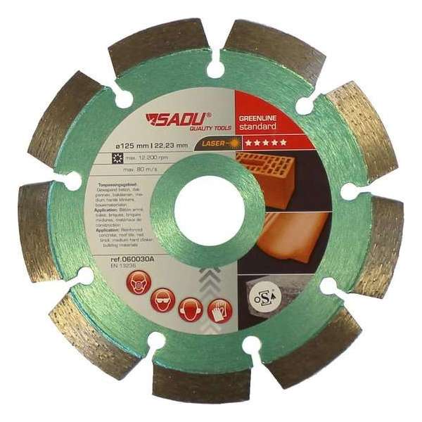 Diamantschijf Standaard 125x22,23x10mm Greenline Diamantschijf Standaard 125x22,23x10mm Greenline