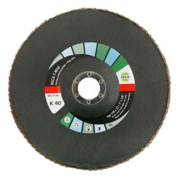 Reca Lamellenschijf T-Mop 178 mm K40 kom Keramiek (10 stuks) Reca Lamellenschijf T-Mop 178 mm K40 kom Keramiek (10 stuks)