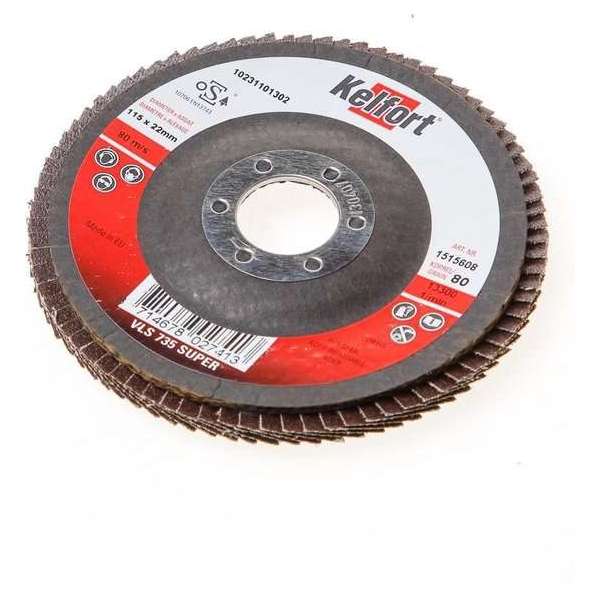 Kelfort Vlaklamellenschijf 115 x 22.2mm K80 (Prijs per 5 stuks) Kelfort Vlaklamellenschijf 115 x 22.2mm K80 (Prijs per 5 stuks)