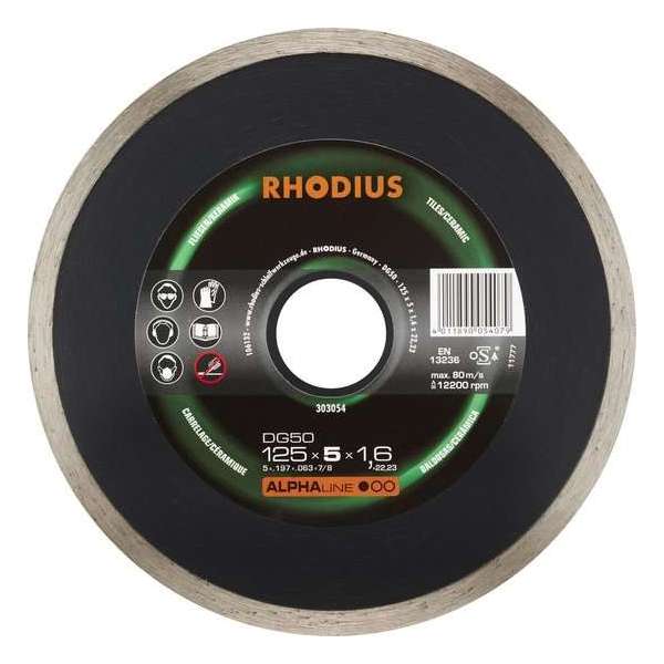 Rhodius 303054 Alphaline I DG50 Diamantdoorslijpschijf - 125 x 22,23 x 5mm - Tegels/Keramiek Rhodius 303054 Alphaline I DG50 Diamantdoorslijpschijf - 125 x 22,23 x 5mm - Tegels/Keramiek