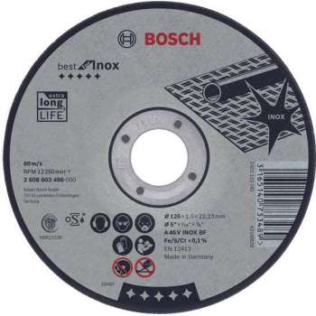Doorslijpschijf gebogen Best for Inox A 30 V INOX BF, 125 mm, 22,23 mm, 2,5 mm 1st