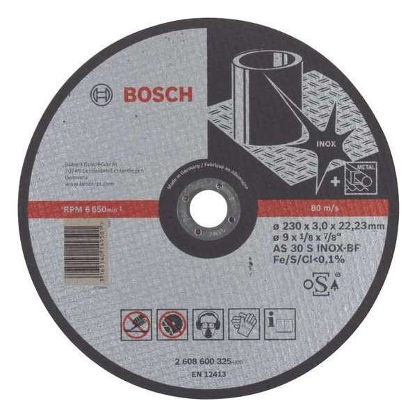 Bosch - Doorslijpschijf recht Expert for Inox AS 30 S INOX BF, 230 mm, 22,23 mm, 3,0 mm Bosch - Doorslijpschijf recht Expert for Inox AS 30 S INOX BF, 230 mm, 22,23 mm, 3,0 mm