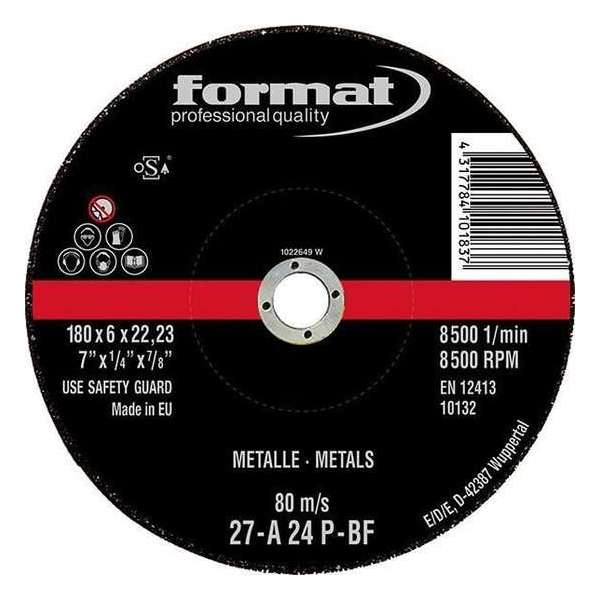 Afbraamschijven voor staal en gietijzerbewerking met kom 180x8mm FORMAT Afbraamschijven voor staal en gietijzerbewerking met kom 180x8mm FORMAT