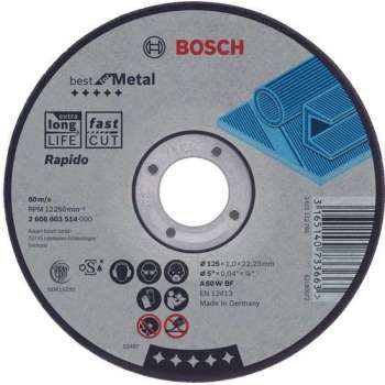 Bosch Doorslijpschijf gebogen Best for Metal - Rapido A 60 W BF, 115 mm, 22,23 mm, 1,0 mm 1st