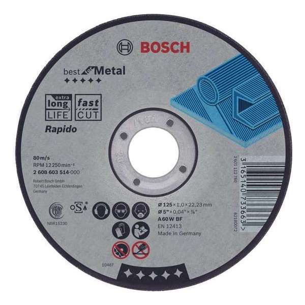 Bosch Doorslijpschijf gebogen Best for Metal - Rapido A 60 W BF, 115 mm, 22,23 mm, 1,0 mm 1st