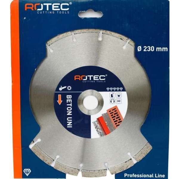 Rotec Diamant zaagblad Beton UNI ø230xø22,2 Rotec Diamant zaagblad Beton UNI ø230xø22,2