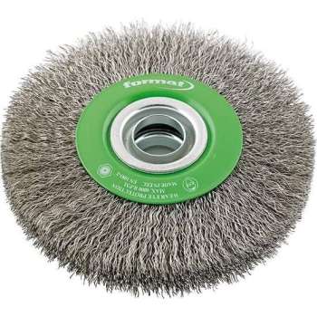 Roterende staaldraadborstel Staaldraad roestvrij 125x22mm FORMAT