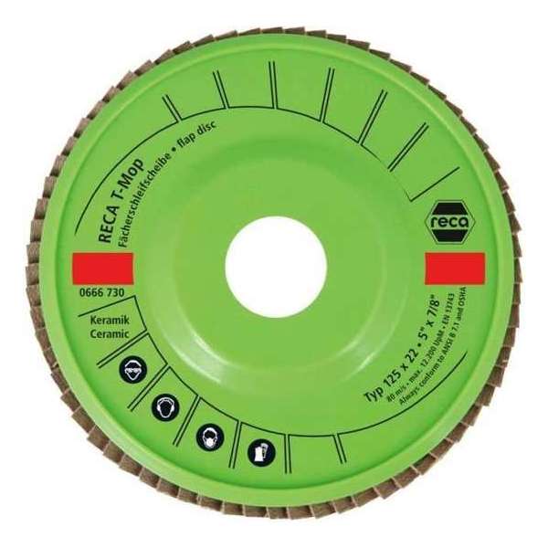 Reca Lamellenschijf T-Mop 125 mm K60 kom Keramiek (10 stuks) Reca Lamellenschijf T-Mop 125 mm K60 kom Keramiek (10 stuks)