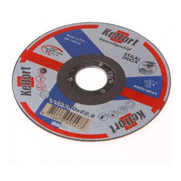 Kelfort Doorslijpschijf voor staal/RVS/inox vlak 115 x 1 x 22,2mm (Prijs per 5 stuks) Kelfort Doorslijpschijf voor staal/RVS/inox vlak 115 x 1 x 22,2mm (Prijs per 5 stuks)