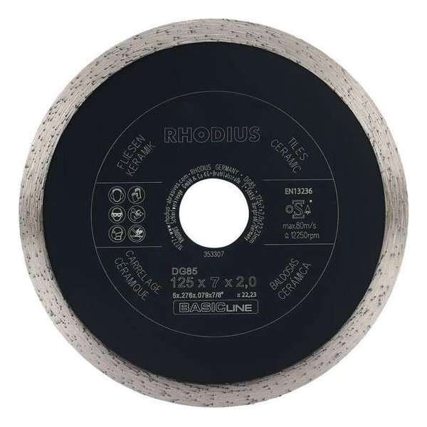 Rhodius Diamantzaagblad Tegels & Keramiek DG85 TILES, 125 x 7 x 2 x 22,23 mm Rhodius Diamantzaagblad Tegels & Keramiek DG85 TILES, 125 x 7 x 2 x 22,23 mm