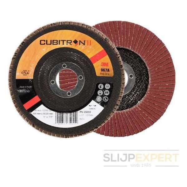 3M™ Cubitron™ II lamellenschijf 967A conisch 125 mm P60 3M™ Cubitron™ II lamellenschijf 967A conisch 125 mm P60