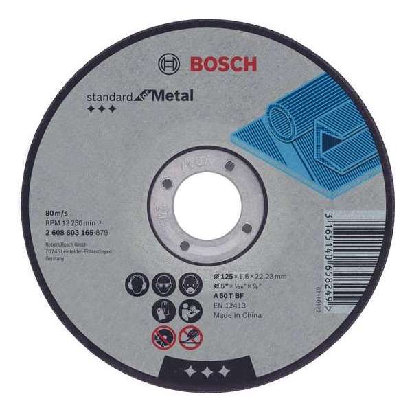 Bosch Doorslijpschijf gebogen Standard for Metal A 30 S BF, 115 mm, 22,23 mm, 2,5 mm 1st Bosch Doorslijpschijf gebogen Standard for Metal A 30 S BF, 115 mm, 22,23 mm, 2,5 mm 1st
