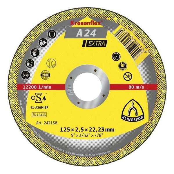 1x25 Klingspor A 24 Extra doorslijpschijven 2,5mm ger. 125 1x25 Klingspor A 24 Extra doorslijpschijven 2,5mm ger. 125