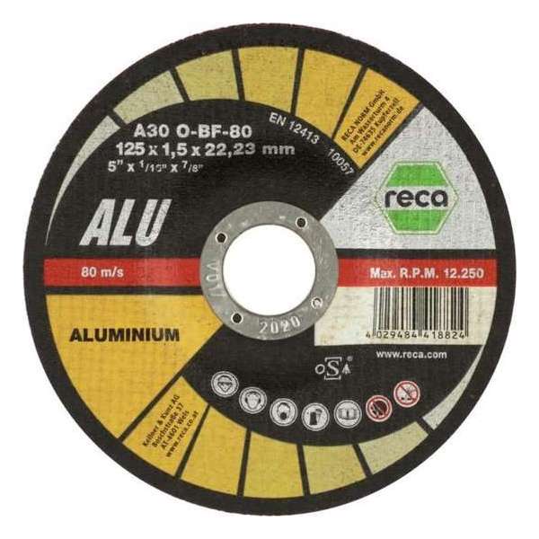 Reca Doorslijpschijf Alu 115x1,5 mm - kom spcialist voor aluminium (25 stuks)
