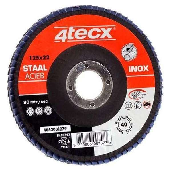 4Tecx Vlaklamel 125 Vlak Alu/RVS K60 4Tecx Vlaklamel 125 Vlak Alu/RVS K60