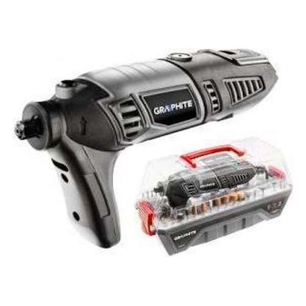 Mini Slijpmachine 170 Watt + 190 Accessoires in koffer - GRAPHITE Mini Slijpmachine 170 Watt + 190 Accessoires in koffer - GRAPHITE
