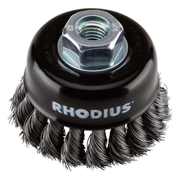 Rhodius STBZ - Komborstel - Staal - Voor Haakse Slijper 125mm - Getordeerd Staaldraad 0,35mm - 65x20xM14x2,0 Rhodius STBZ - Komborstel - Staal - Voor Haakse Slijper 125mm - Getordeerd Staaldraad 0,35mm - 65x20xM14x2,0