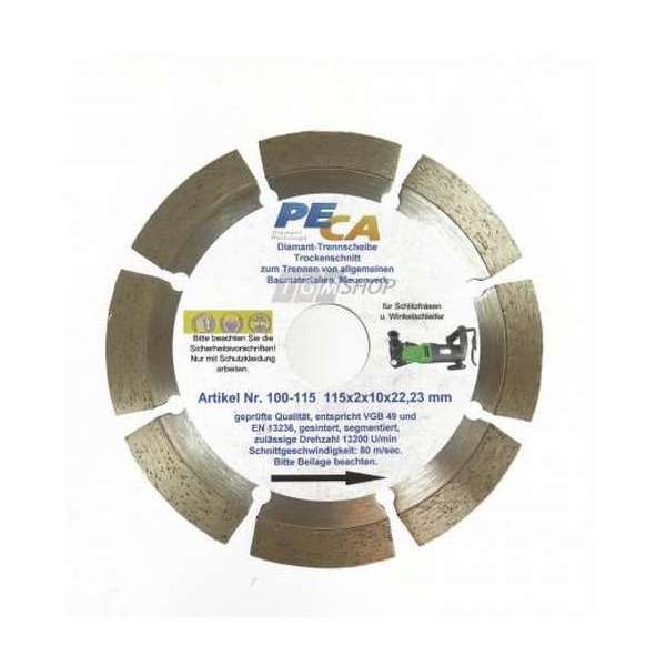 PECA diamond cutting discs, 125x22mm PECA diamond cutting discs, 125x22mm