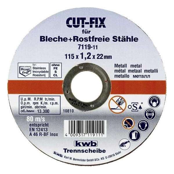 KWB Doorslijpschijf - 115 x 1.2 mm KWB Doorslijpschijf - 115 x 1.2 mm