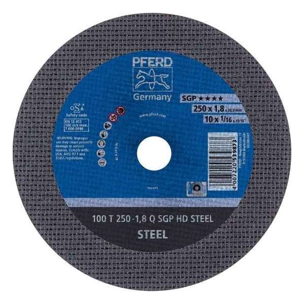 PFERD Doorslijpschijf HEAVY DUTY 100 T 250-1,8 Q SGP HD STEEL/30,0