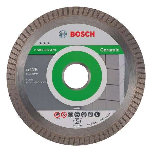 Bosch - Diamantdoorslijpschijf Best for Ceramic Extraclean Turbo 125 x 22,23 x 1,4 x 7 mm Bosch - Diamantdoorslijpschijf Best for Ceramic Extraclean Turbo 125 x 22,23 x 1,4 x 7 mm