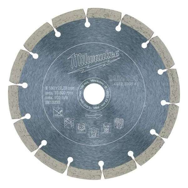 Milwaukee DUH 180 Diamantdoorslijpschijf - 180 x 22,23 x 2,4mm - Steen Milwaukee DUH 180 Diamantdoorslijpschijf - 180 x 22,23 x 2,4mm - Steen