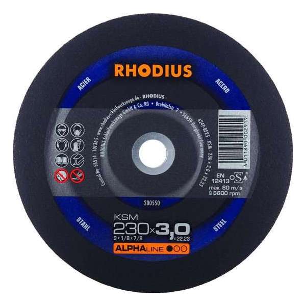 Rhodius 200550 Alphaline I KSM Doorslijpschijf - 230 x 22,23 x 3mm - Staal Rhodius 200550 Alphaline I KSM Doorslijpschijf - 230 x 22,23 x 3mm - Staal