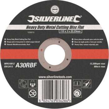 Silverline 'Heavy-Duty' metaal snijschijf, plat