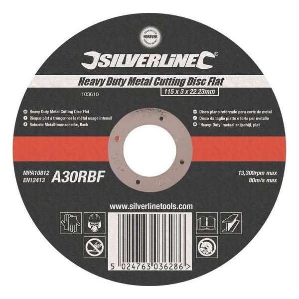Silverline 'Heavy-Duty' metaal snijschijf, plat Silverline 'Heavy-Duty' metaal snijschijf, plat