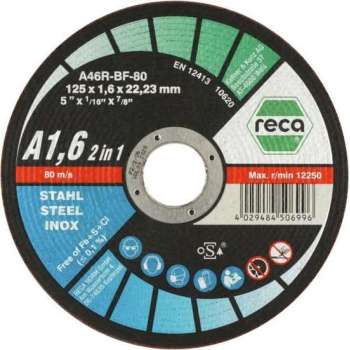 Reca Doorslijpschijf Allroad A1 ,6 125x1,6 mm - recht - staal/RVS (50 stuks)