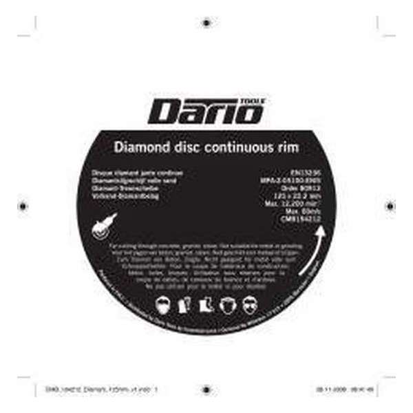 Dario Tools Diamantslijpschijf Vol.R. 125mm Dario Tools Diamantslijpschijf Vol.R. 125mm
