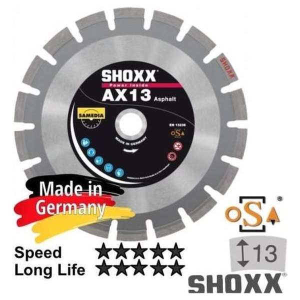 350x asgat 25,4mm Asphalt Diamantzaagblaad SHOXX AX13 x 310339 350x asgat 25,4mm Asphalt Diamantzaagblaad SHOXX AX13 x 310339