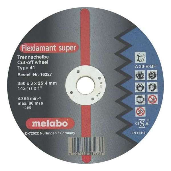 Metabo 616339000 Flexiamant Super Doorslijpschijf - 350 x 3 x 25,4mm Metabo 616339000 Flexiamant Super Doorslijpschijf - 350 x 3 x 25,4mm