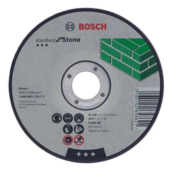 Doorslijpschijf recht Standard for Stone C 30 S BF, 125 mm, 22,23 mm, 3,0 mm 1st Doorslijpschijf recht Standard for Stone C 30 S BF, 125 mm, 22,23 mm, 3,0 mm 1st