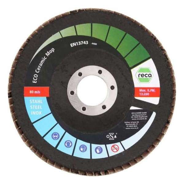 Reca Lamellenschijf ECO 115 mm - K40 - kom - Keramiek (25 stuks) Reca Lamellenschijf ECO 115 mm - K40 - kom - Keramiek (25 stuks)