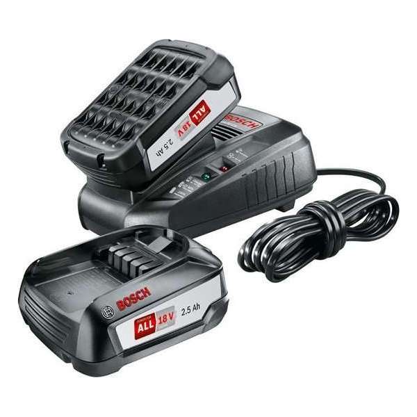 Bosch Accu en lader Starter Set 18 V - 2 x 2,5 Ah + AL 1830 CV Bosch Accu en lader Starter Set 18 V - 2 x 2,5 Ah + AL 1830 CV