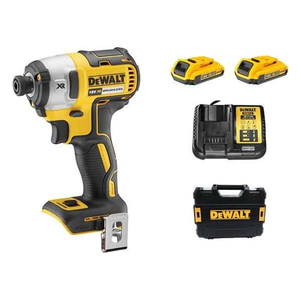 DeWalt DCF887D2 18V Li-Ion accu slagschroevendraaier set (2x 2.0Ah accu) in TSTAK - koolborstelloos DeWalt DCF887D2 18V Li-Ion accu slagschroevendraaier set (2x 2.0Ah accu) in TSTAK - koolborstelloos