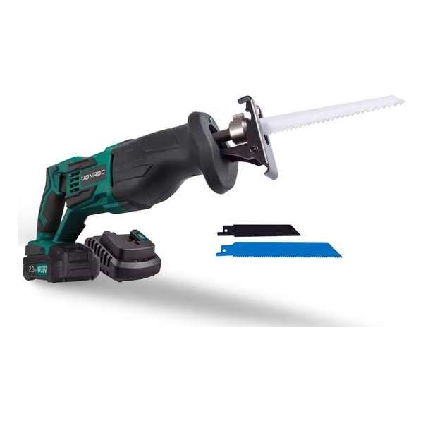 VONROC Accu Reciprozaag – VPower 20V – Incl. 1x 2.0Ah accu, sneloplader, zaagbladen & opbergtas VONROC Accu Reciprozaag – VPower 20V – Incl. 1x 2.0Ah accu, sneloplader, zaagbladen & opbergtas