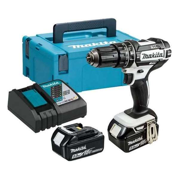 Makita DHP482RTWJ (Klop)boor- & Schroefmachine - incl. 2 x 5.0AH Accu's - 18 V Makita DHP482RTWJ (Klop)boor- & Schroefmachine - incl. 2 x 5.0AH Accu's - 18 V
