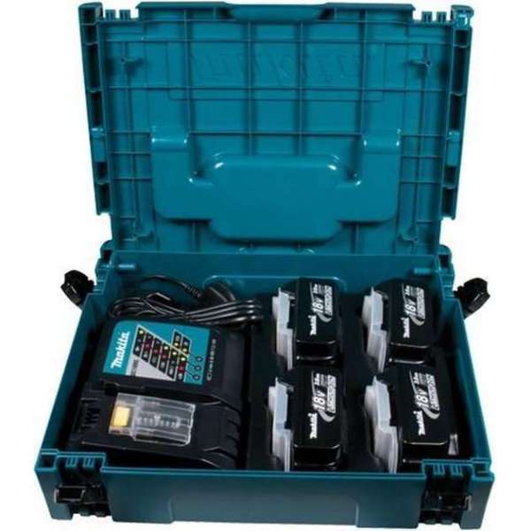 Makita 196696-4 18V Li-Ion accu starterset (4x 3.0Ah) + lader in Mbox Makita 196696-4 18V Li-Ion accu starterset (4x 3.0Ah) + lader in Mbox