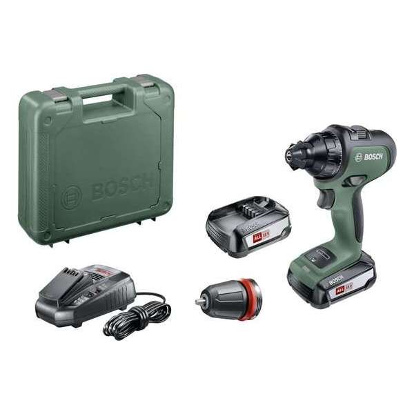 Bosch AdvancedDrill 18 accu schroefboormachine - Lichtgroen model - Met koffer - Met 2x 18 V accu's en lader Bosch AdvancedDrill 18 accu schroefboormachine - Lichtgroen model - Met koffer - Met 2x 18 V accu's en lader