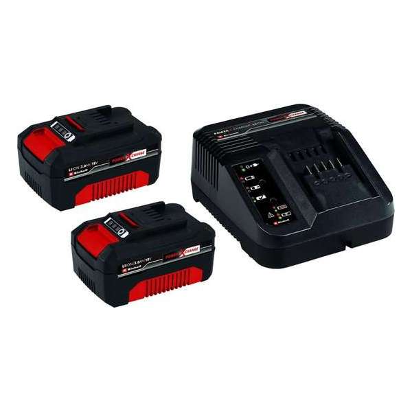 Einhell 4512098 18V Power-X-Change Li-Ion accu starterset (2x 3.0Ah) + lader Einhell 4512098 18V Power-X-Change Li-Ion accu starterset (2x 3.0Ah) + lader