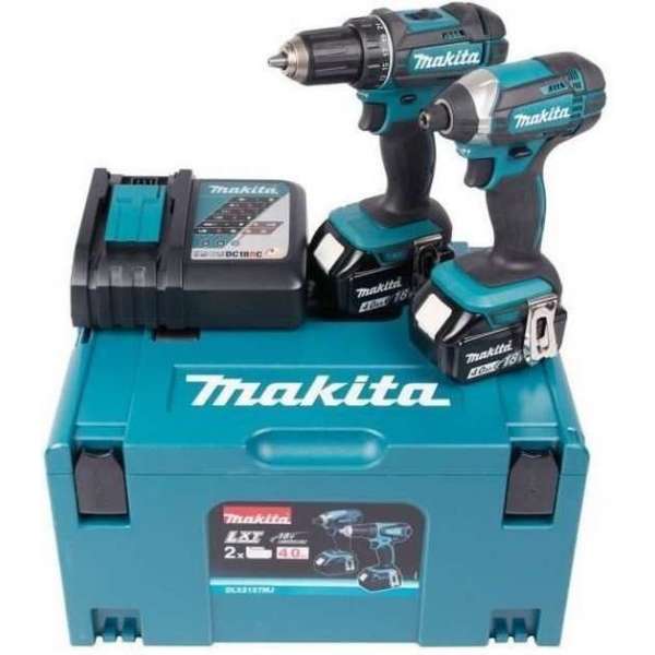 Makita Boor- en slagboormachine met 2 batterijen 18V 4Ah Li-ion Makita Boor- en slagboormachine met 2 batterijen 18V 4Ah Li-ion