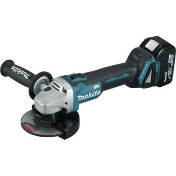 Makita DGA504RMJ 18V Li-Ion Accu haakse slijper set (2x 4.0Ah accu) in Mbox - 125mm - koolborstelloos