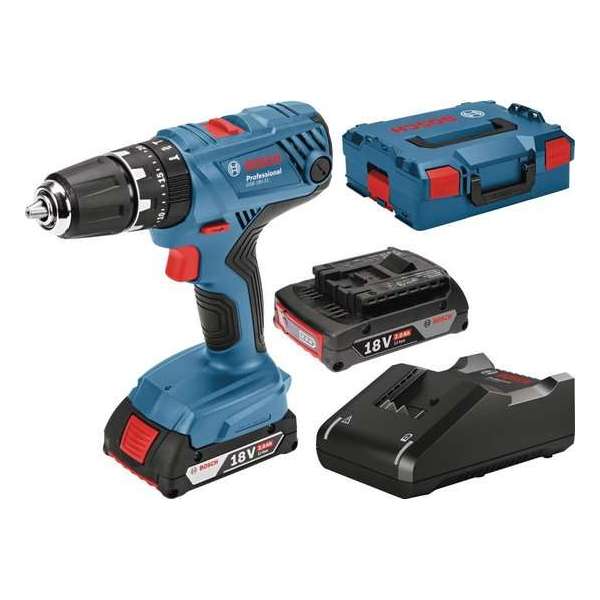 Bosch GSB 18 V-21 18V Li-Ion accu klopboor-/schroefmachine set (2x 2.0Ah accu) in L-Boxx Bosch GSB 18 V-21 18V Li-Ion accu klopboor-/schroefmachine set (2x 2.0Ah accu) in L-Boxx