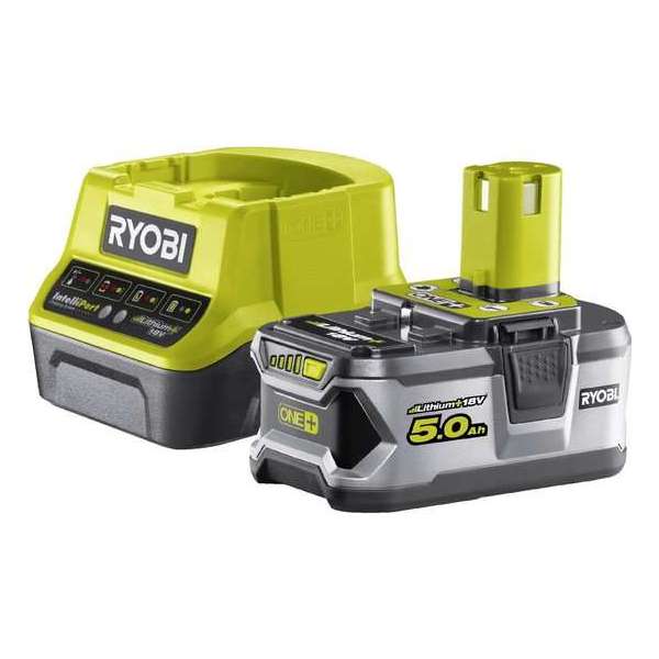 Ryobi RC18120-150 5133003366 Accu en acculader voor gereedschap 18 V 5.0 Ah Li-ion Ryobi RC18120-150 5133003366 Accu en acculader voor gereedschap 18 V 5.0 Ah Li-ion
