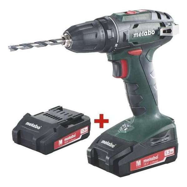 Metabo BS 18 18V Li-Ion accu boor-/schroefmachine set (2x 1.3Ah accu) in koffer Metabo BS 18 18V Li-Ion accu boor-/schroefmachine set (2x 1.3Ah accu) in koffer