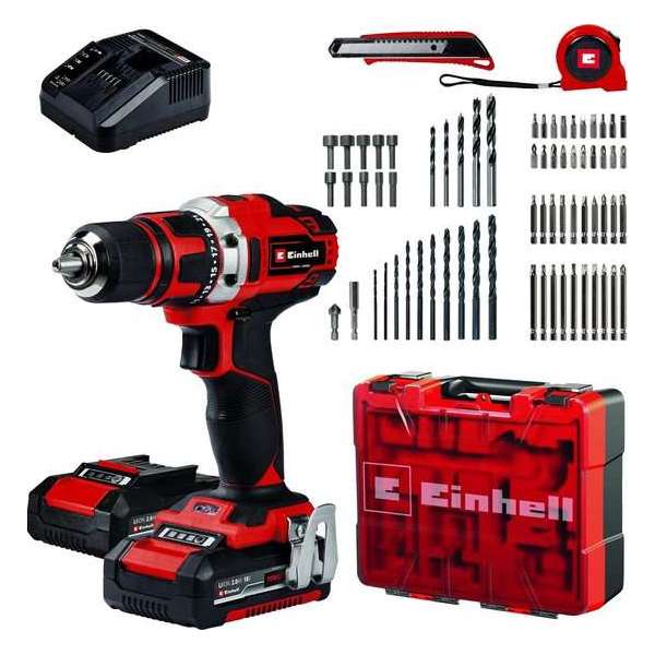 Einhell TE-CD 18/40 Li kit 18V Li-Ion accu boor-/ schroefmachine (+69-delige accessoireset) Einhell TE-CD 18/40 Li kit 18V Li-Ion accu boor-/ schroefmachine (+69-delige accessoireset)