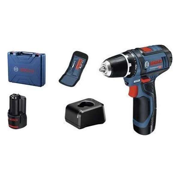 Bosch Professional GSR 12V-15 Accu-boormachine 12 V Incl. 2 accus, Incl. koffer Bosch Professional GSR 12V-15 Accu-boormachine 12 V Incl. 2 accus, Incl. koffer