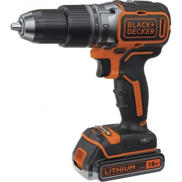 BLACK+DECKER 18V Brushl klopboor 2x2.5Ah koffer BLACK+DECKER 18V Brushl klopboor 2x2.5Ah koffer